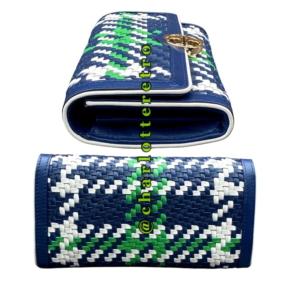 Tory Burch Duet Woven Leather Wallet - Picture 5 of 7